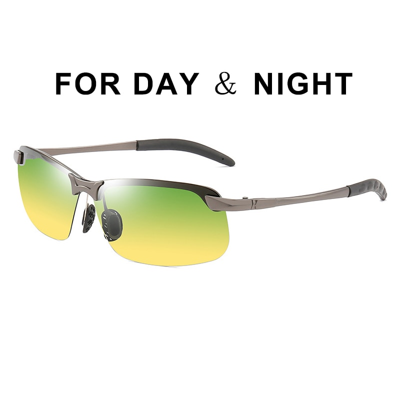 Dag nattesyn solbriller mænd mærke polariseret natkørsel chauffører mandlig sikkerhed kørsel fiskeri  uv400 briller: C4