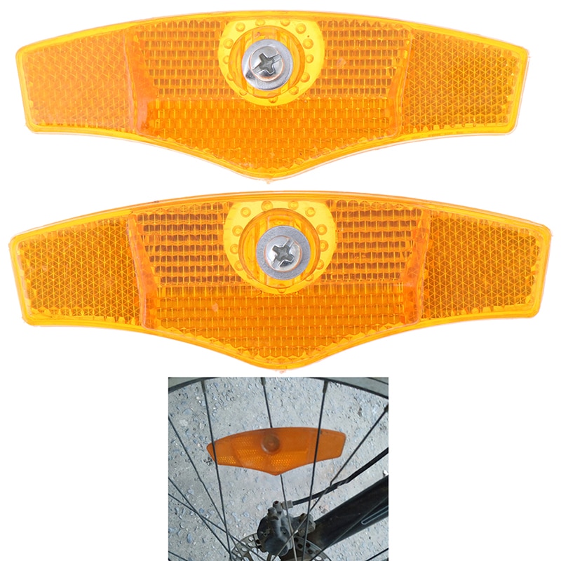 2 Stuks Geel Mountainbike Spaken Reflecterende Strips Fiets Reflectoren Fiets Waarschuwing Verlichting Wiel Lichten Spoke Lights