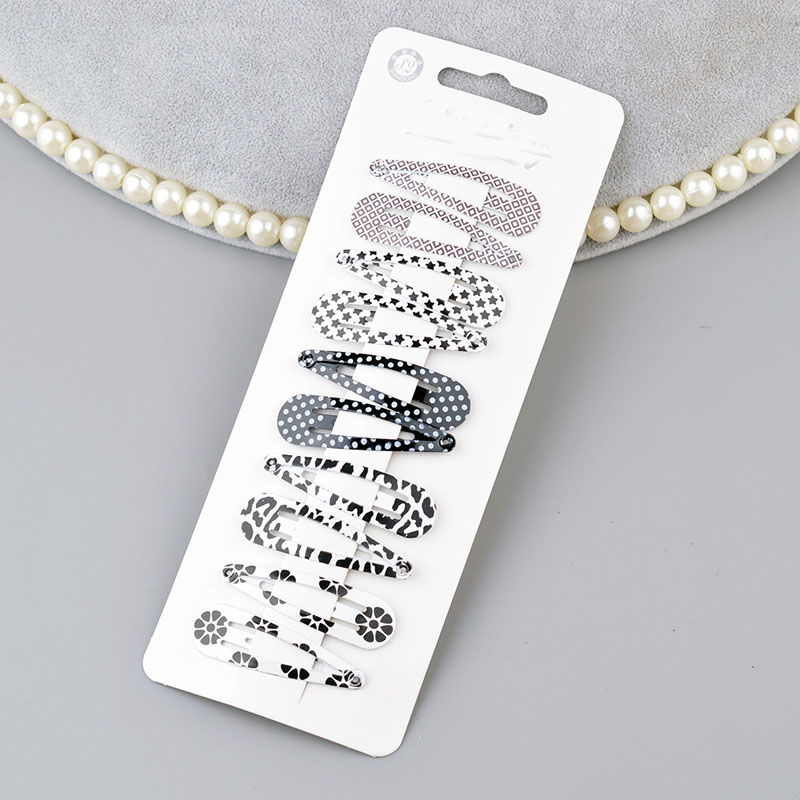 10 unidades/lote de pinzas para el pelo para niña pequeña, pasadores con estampado colorido para niña, horquillas de seguridad para niña, accesorios para el cabello: Style 8