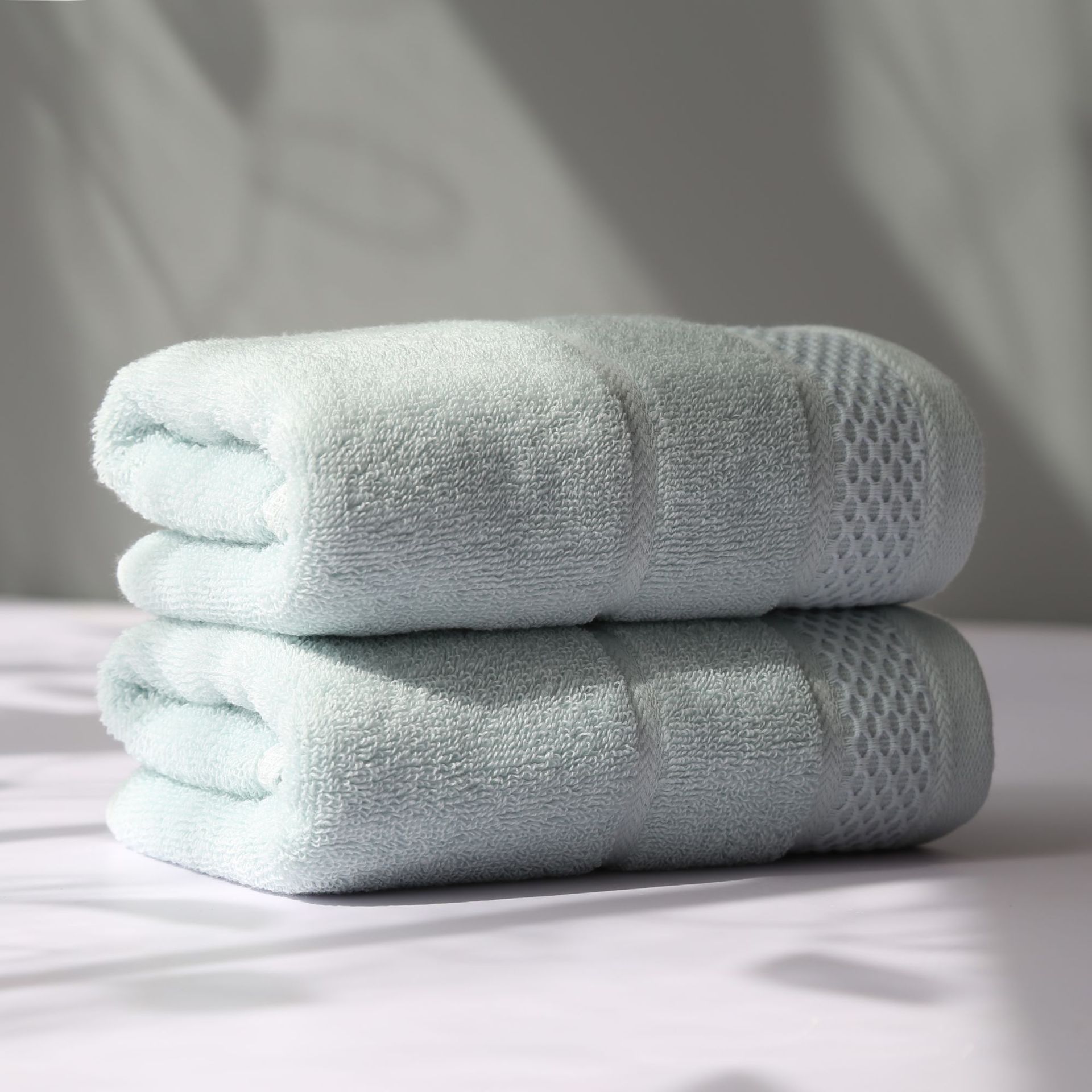 2PC 100% Cotton Face Towel Strong Absorbent Towel Hair Multifunctional Adults Baby Hand Towel for Bathroom Hand Towels: Grey