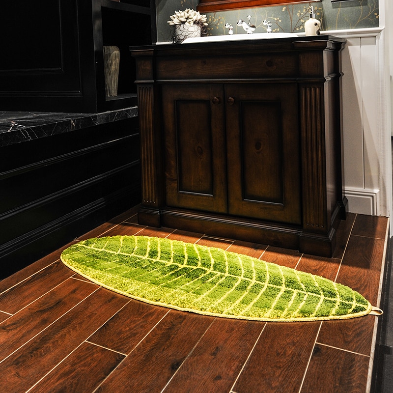 Noolim Groene Bladeren Mat Tpe Badmat Deurmat Anti-Slip Tapijt Voor Woonkamer Keuken Badkamer Slaapkamer Tapijten