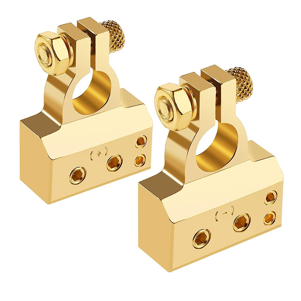 Vehicle Battery Terminals Auto Battery Terminals Universal Battery Terminal Connector Clamp Negative Car Positive Gold