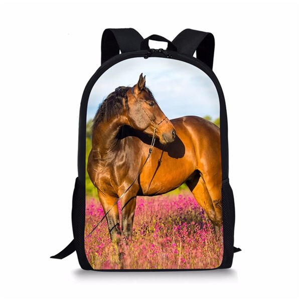 Kids Backpack Flower Horse Prints Pattern Children&#39;s School Bags Cute Toddler Book Bags Women&#39;s Travel Backpack: CDWX3673C