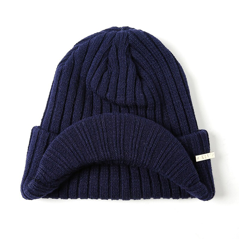 Gorro Sencillo cálido Hombre Mujer Sombrero Otoño Invierno Casual sólido Unisex Rayas Tejidas Visores Suaves Gorras De esquí Deportivo
