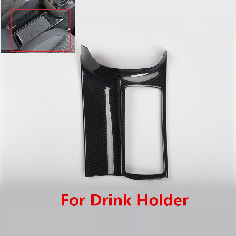 5D Koolstofvezel Gedrukt Auto Center Console Cover Handvat Sticker Gear Panel Moulding Trim Voor Volkswagen Golf 6: For Drink Holder