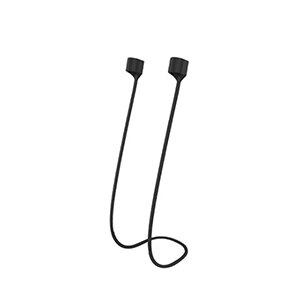 Anti-Lost silikonowy uchwyt na słuchawki kabel do Apple iphone X 8 7 AirPods bezprzewodowy zestaw słuchawkowy Bluetooth pasek na szyję przewód ciąg: Black