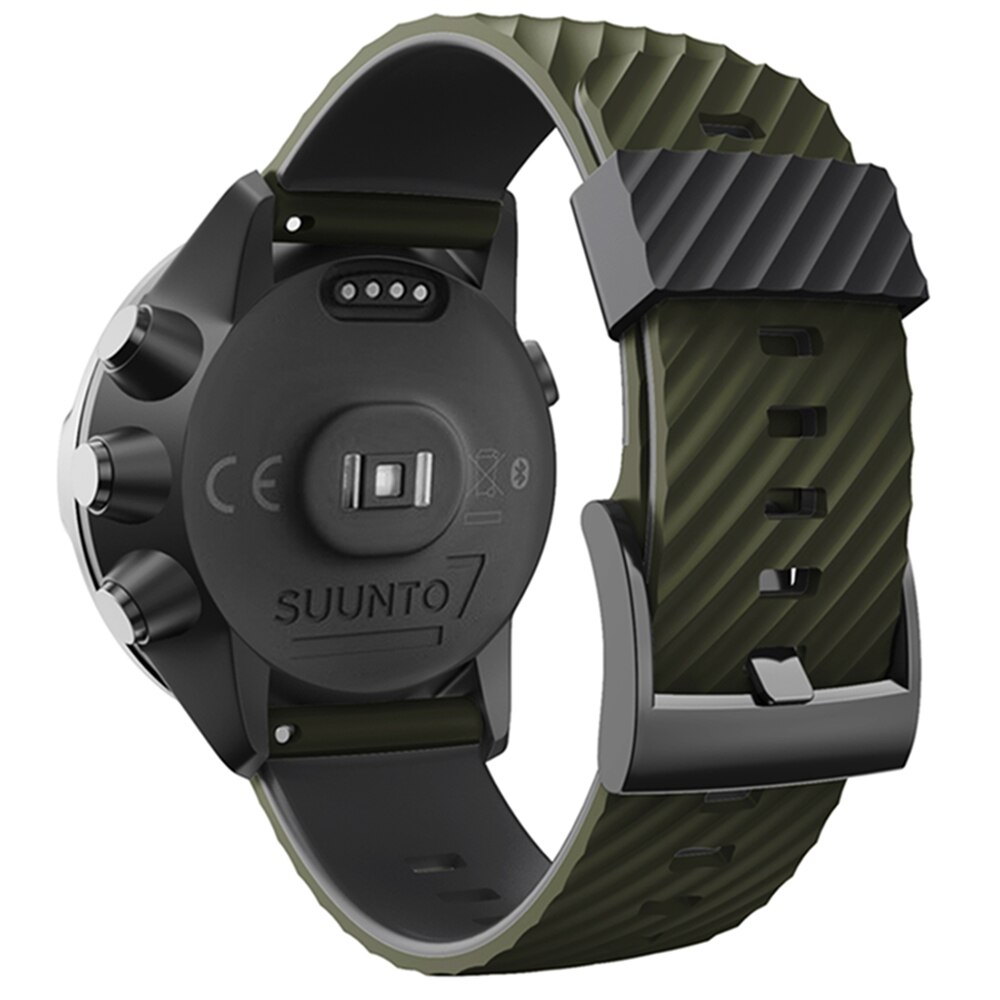 Sport silikon klokke og reim for suunto spartan 7/ suunto 9/ suunto spartan sport håndledd hr /suunto  d5 armbånd justerbar reim: Hærsvart