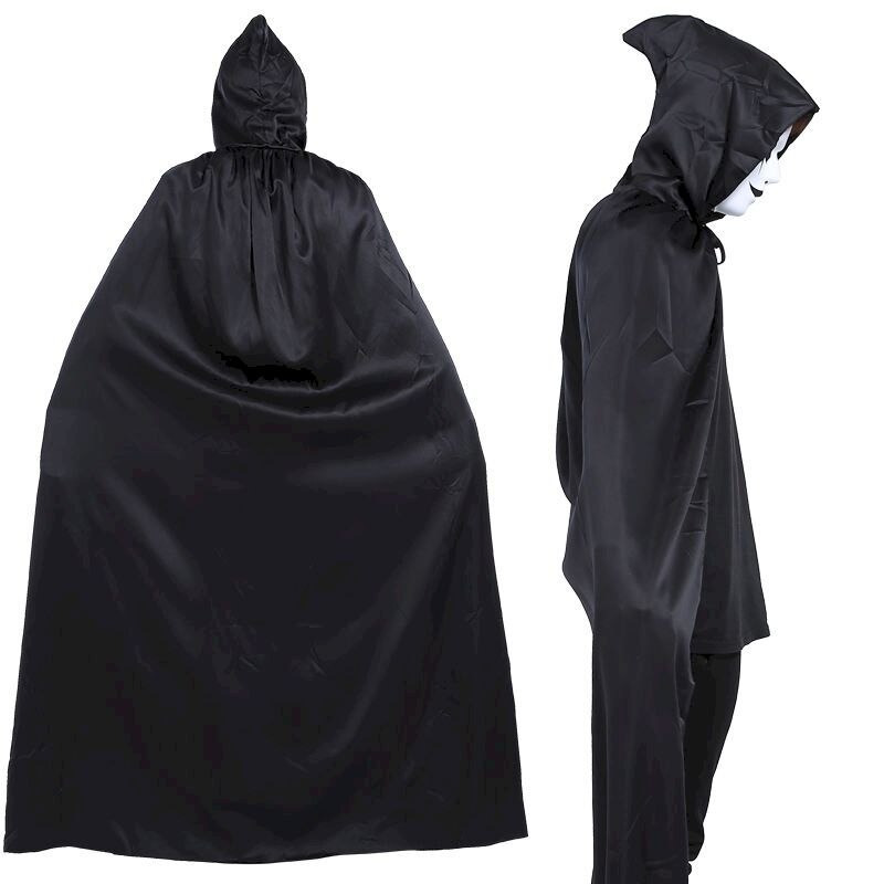 Nicemix halloween kostuum vrouw en kinderen cosplay grim reaper mantel vampier cosplay kleding dag van de doden duivel zwarte print: Default Title