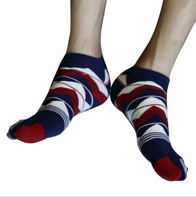 1 Paar Unisex Mannen Vrouwen Sokken Katoen Sport Vijf Vinger Sokken Teen Sokken Mannen Accessoires: Deep Blue