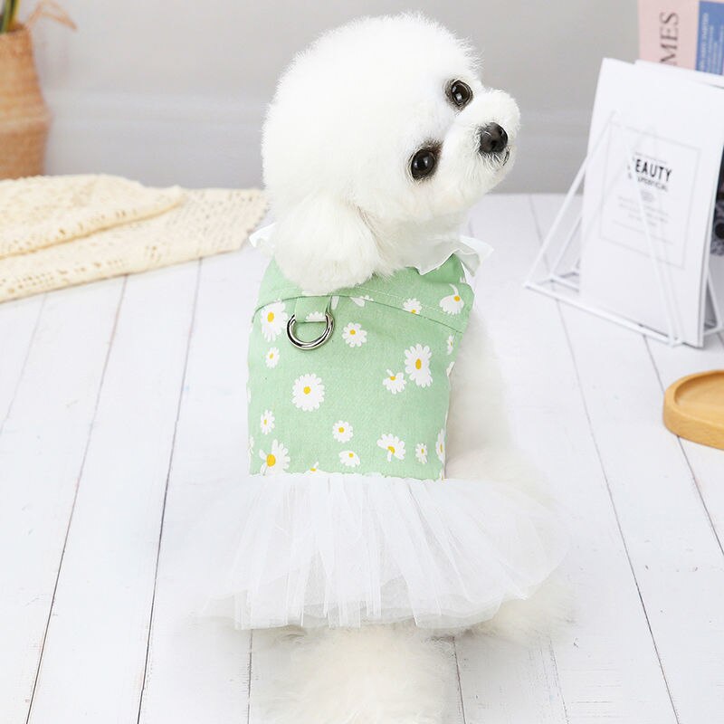 Ubranka dla psów letnia jesień cienki dżins spódnica z pierścieniem trakcyjnym dla małych psów kot teddy buldog francuski Pomeranian pies kamizelka: 3 / XL