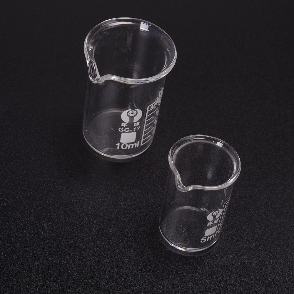 5ml/10ml/50ml/100ml genomskinliga glasmätbägare bägare kemi lab glasskola kontorsmaterial