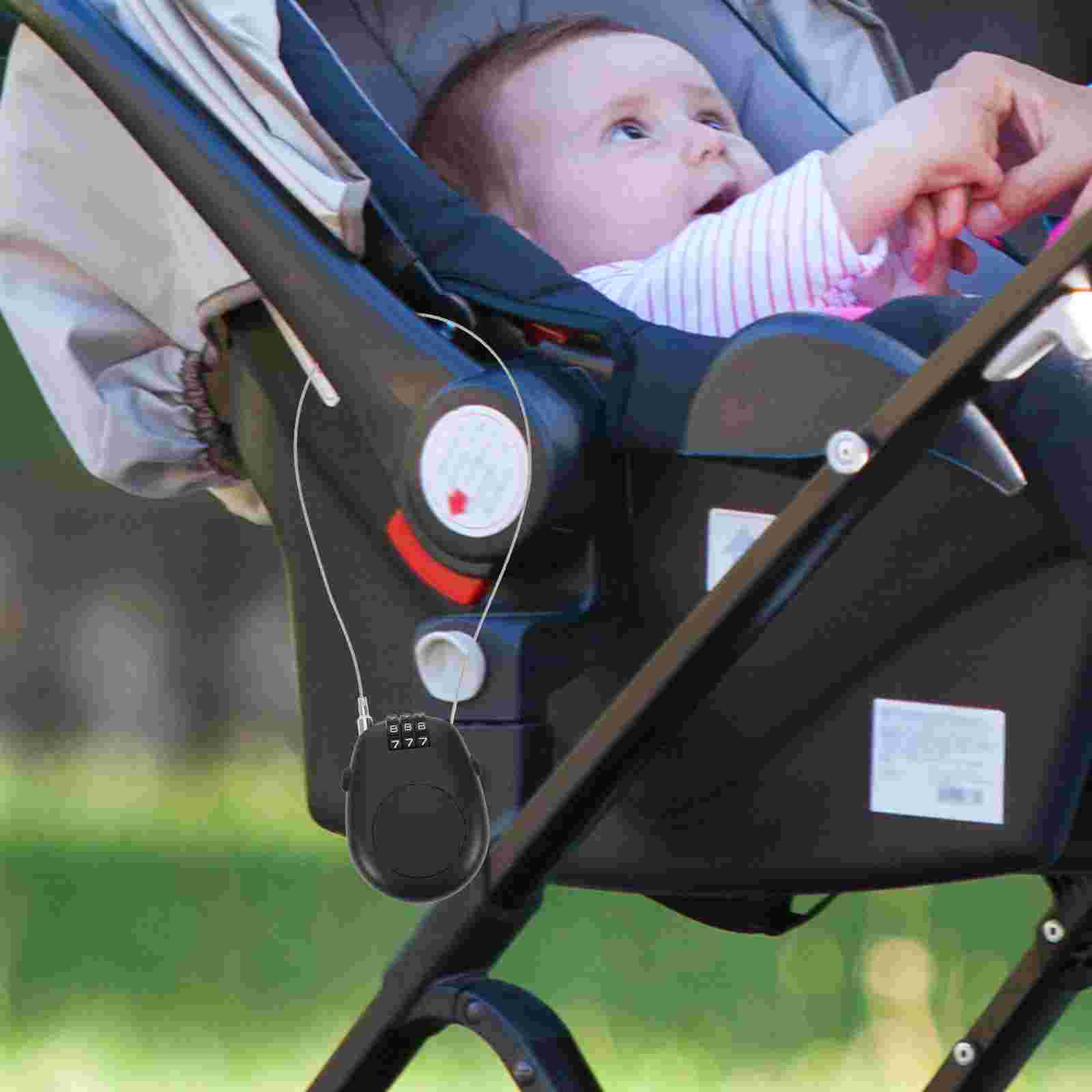 Portable Snowboard Protection Security Ski Locks Bike Cable Stroller Scooter Locks For Gear Cycling Equipment Password Black