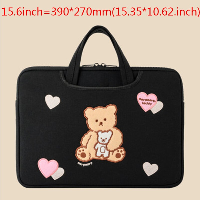 Cotton Bear torby do przechowywania laptopa na rękaw 11/13 cala dla Macbook Air Pro 13 15 torebka na komputer teczka torba na notebooka: A handbag 15.6inch