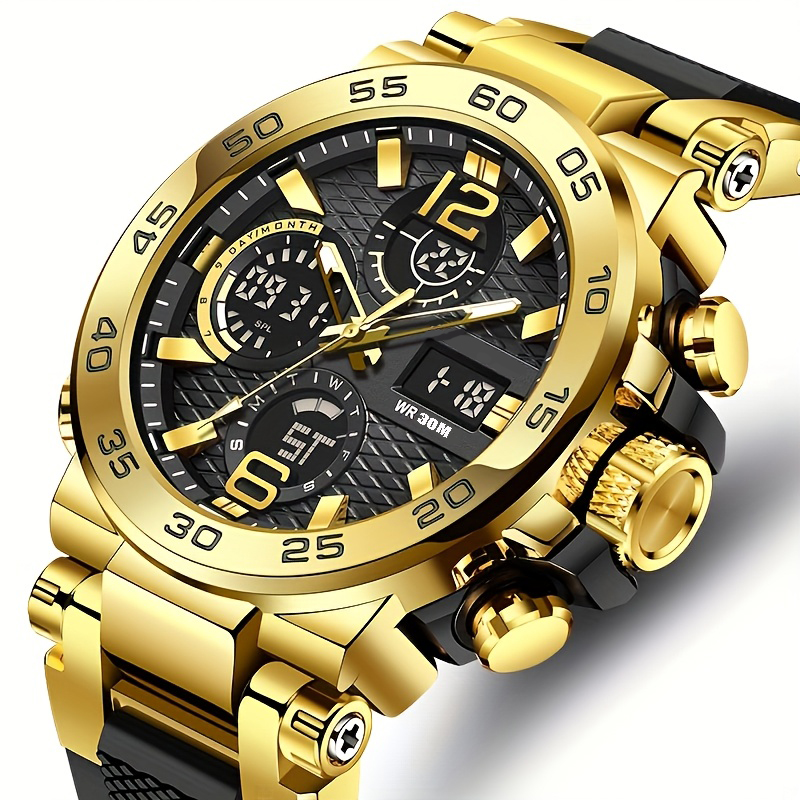 Relógio eletrônico digital masculino multifuncional com despertador, data de luz noturna, seleção de presente para entusiastas ao ar livre