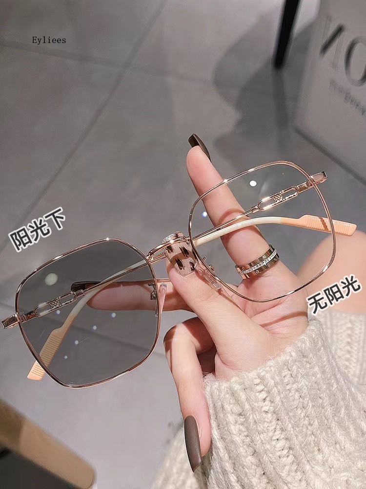 Gafas fotocromáticas para miopía para hombre y mujer, lentes ópticas con montura grande, Gafas de 0 a-4,0, Gafas antiluz azul: Blanco / 0