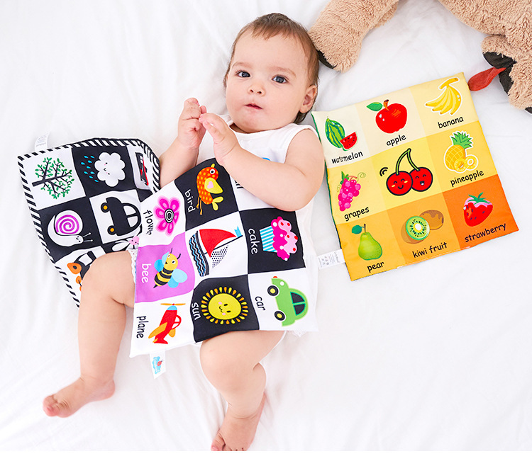 Nyfødt blød klud bog avis 0-12 måneder baby børn legetøj læring uddannelsesmæssig erkendelse rasle lyd
