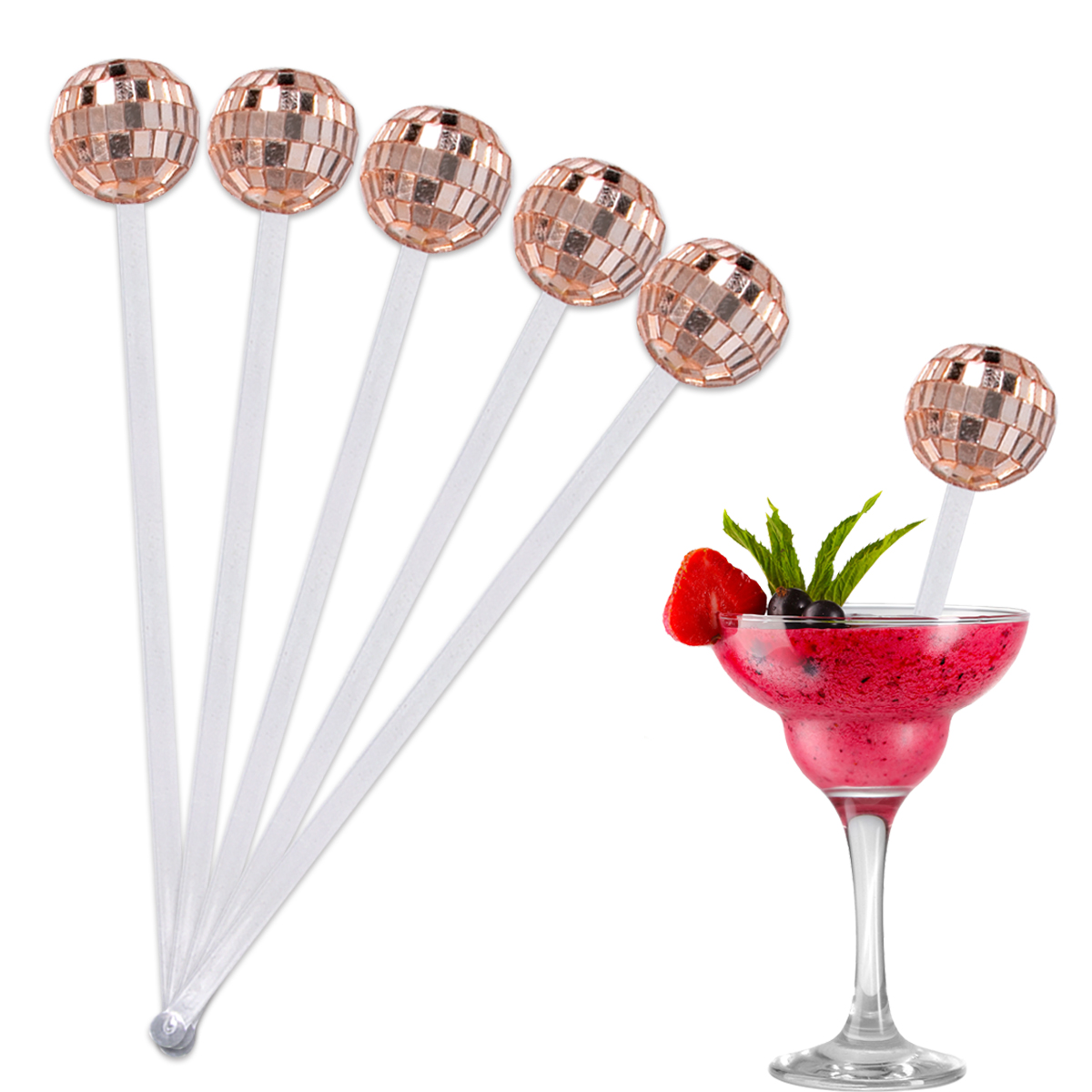 Disco Party Balls Drinking Cups Straws Cupcake Topper Cocktail Stirrers Retro Disco Themed Dance Party Birthday Party Supplies: Brown