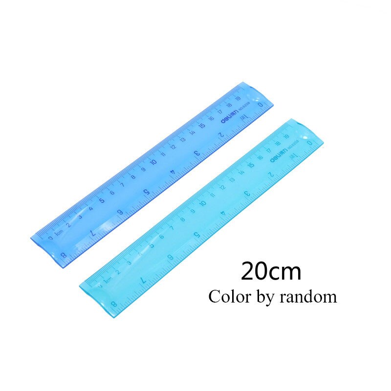 Regla Flexible transparente para dibujo de estudiantes, Regla suave de plástico para oficina y escuela, azul/verde, 20cm/30cm, 1 unidad: 1 pcs 20 cm