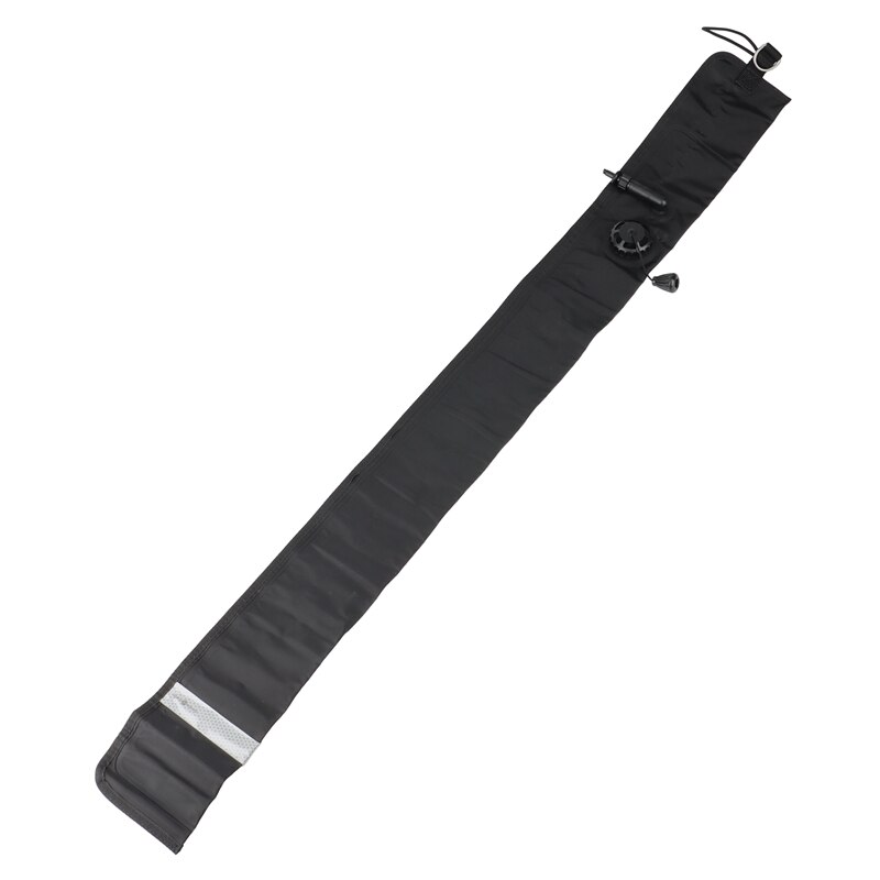 1M Duiken Oppervlak Marker Boei Smb Signaal Buis Veiligheid Worst Smb Gear Voor Onderwater Snorkelen Diver, Zwart: Default Title