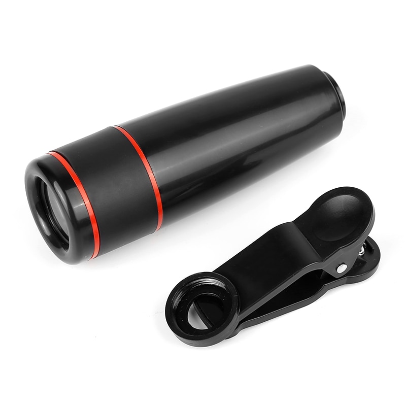 Phone Lens Fisheye 12x Zoom Optical Wide Angle Macro Lens HD Phone Camera Lens For IPhone 8 7 6S Plus Xiaomi