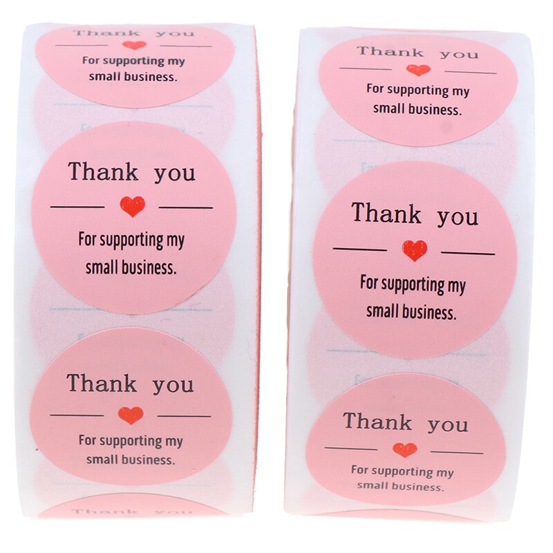 Roze Papier Label Stickers Goud Dank U Sticker Scrapbooking 500Pcs Voor Wedding Card Business Verpakking Briefpapier Sticker
