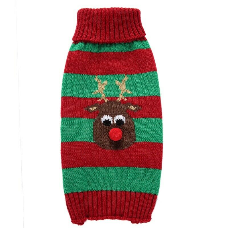 Vinter hund sweater tøj varm jule strikket sweater til små hunde kæledyr tøj frakke s-xxl: D / Xl