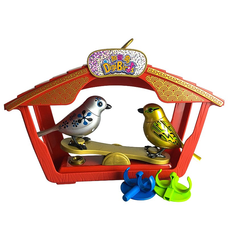 Sølvbelyst digi fugle elektronisk musik synge solo eller kor begrænset udgave interaktiv 2 stk sæt børn legetøj