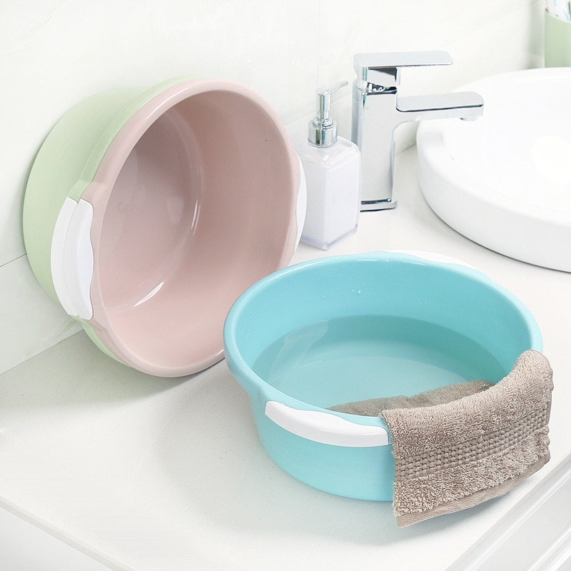 Husholdnings ansigtsvask plastikpotter stor størrelse tyk cirkel håndvask håndvask med vaskebræt vaskerum fødder-håndvask