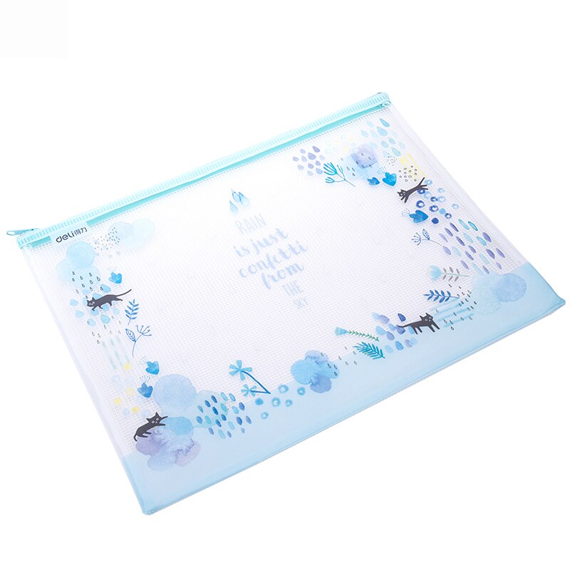 3 Stks/partij Creatieve Mesh Plastic Map Tas Leuke Kleine Kat Document Bestand Papieren Rits Zak Vulling Kantoor Schoolbenodigdheden