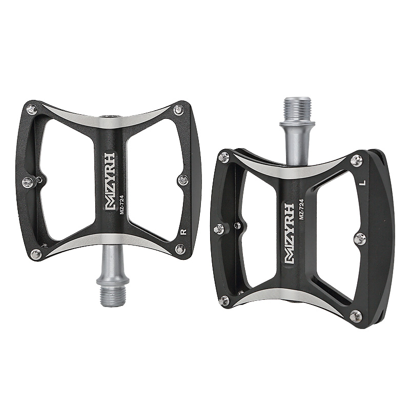 MZYRH 724 503S 505S Bicycle Pedal Ultralight Non-Slip MTB Pedals Aluminum Alloy Flat Applicable Waterproof Bicycle Parts: 724-black