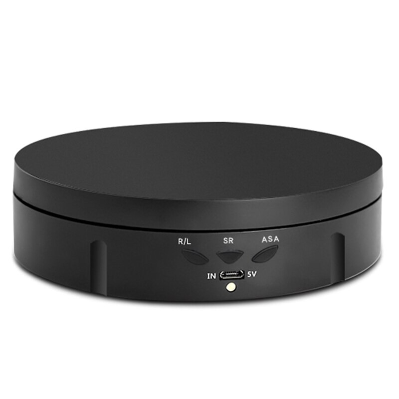3 Speeds 14.6cm Intelligent Electric Rotating Display Stand Mirror Turntable Jewelry Holder Battery/USB Power: Black