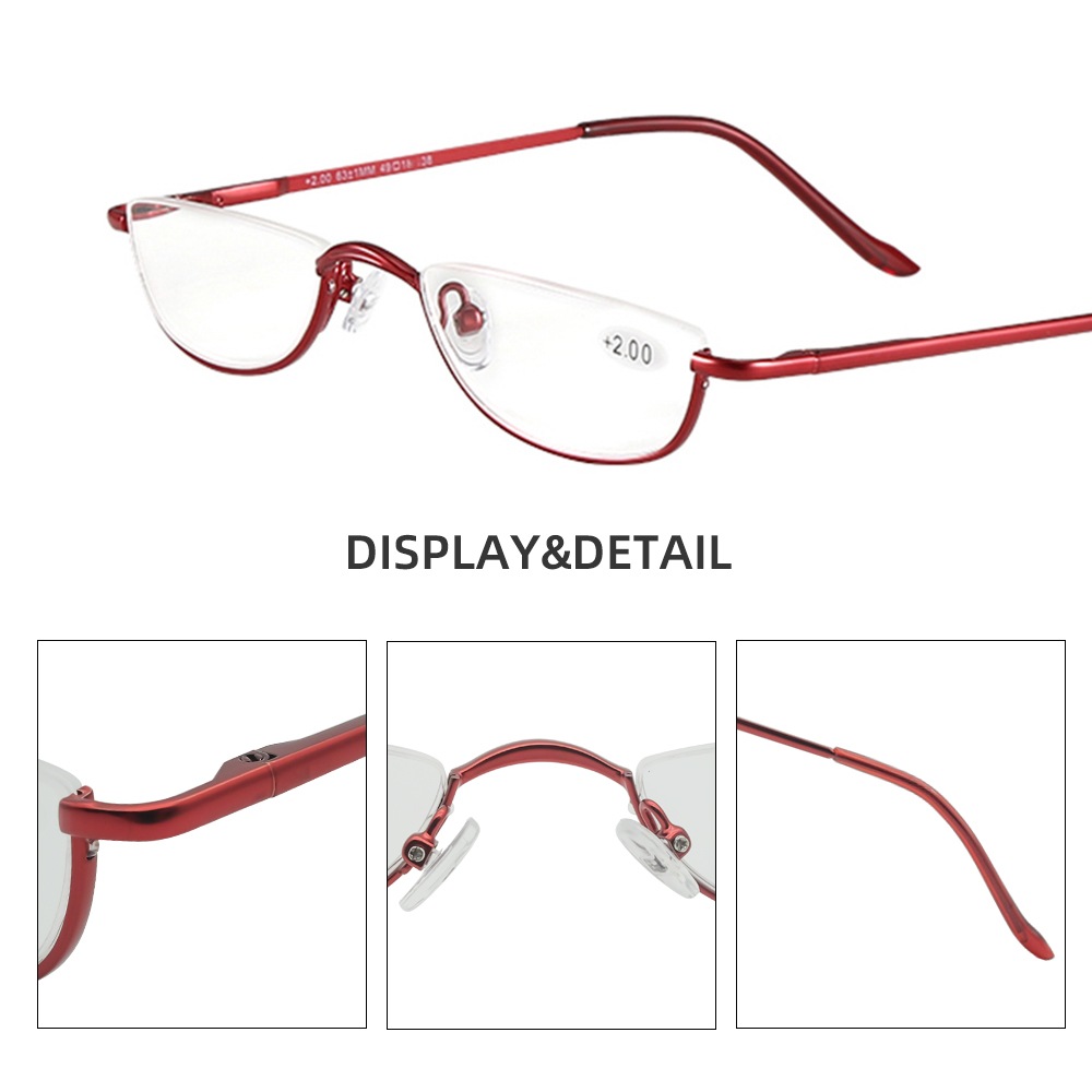 Edelstahl Lesebrille Mann Presbyopie Halb Rand Männer Gläser lentes de lectura mujer + 1,25 + 1,75 + 2,25 + 3,5 340