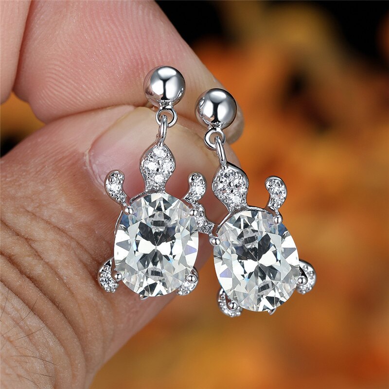 Regenboog Opaal Grote Ovale Steen Zee Schildpad Sieraden Sets Multicolor Crystal Tortoise Kettingen Oorbellen Voor Vrouwen Wedding Bridal Sets