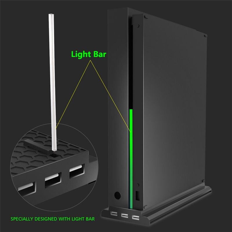 Newest Vertical Stand With Cooling Fan For Xbox One X, Console Holder Cooler With 3 Usb Ports For Xbox One X Console