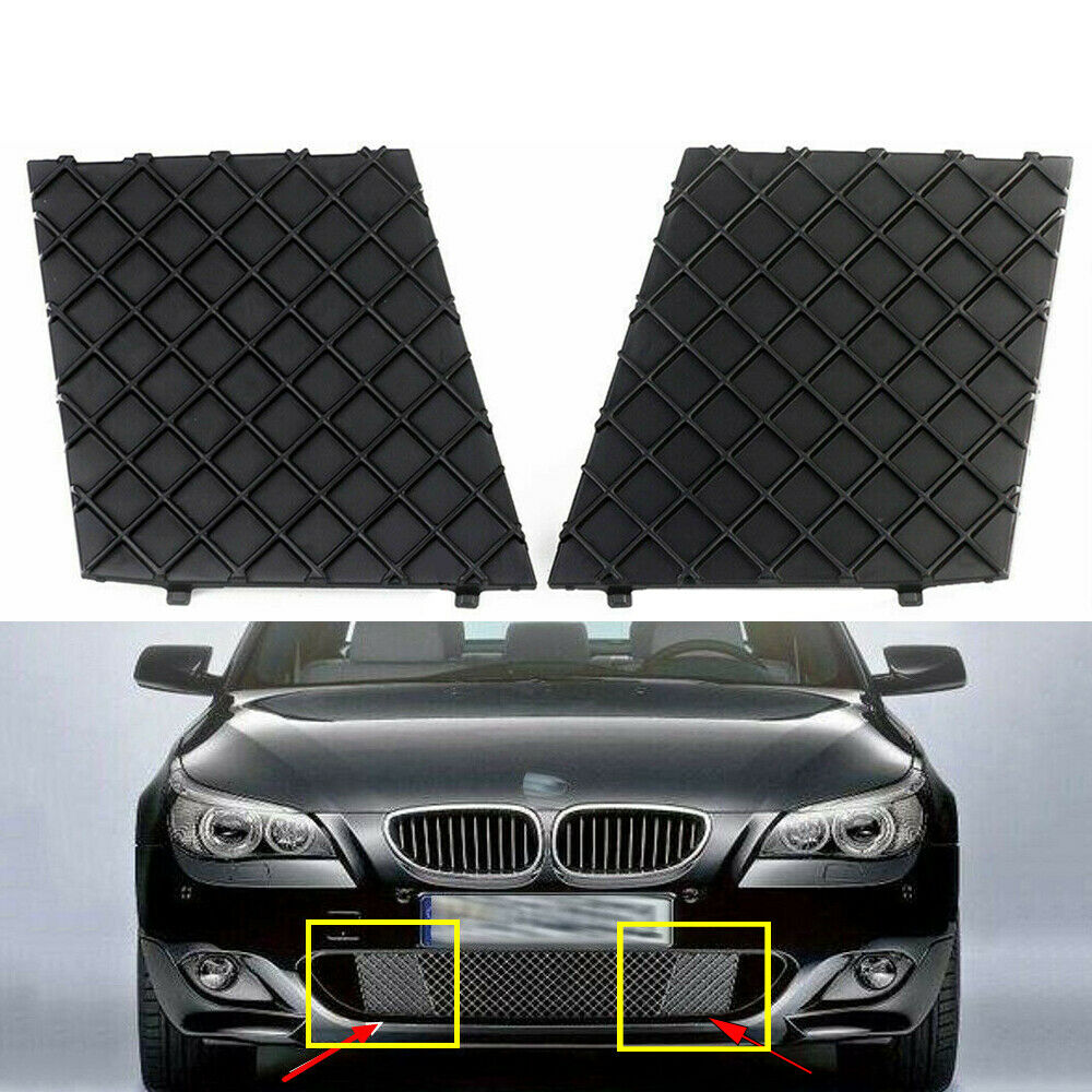 Een Paar Zwarte E60 E61 Auto Voorbumper Lagere Mesh Grill Plaat Trim Cover Voor Bmw E60 E61 M 51117897186 51117897184 Bumper Cover