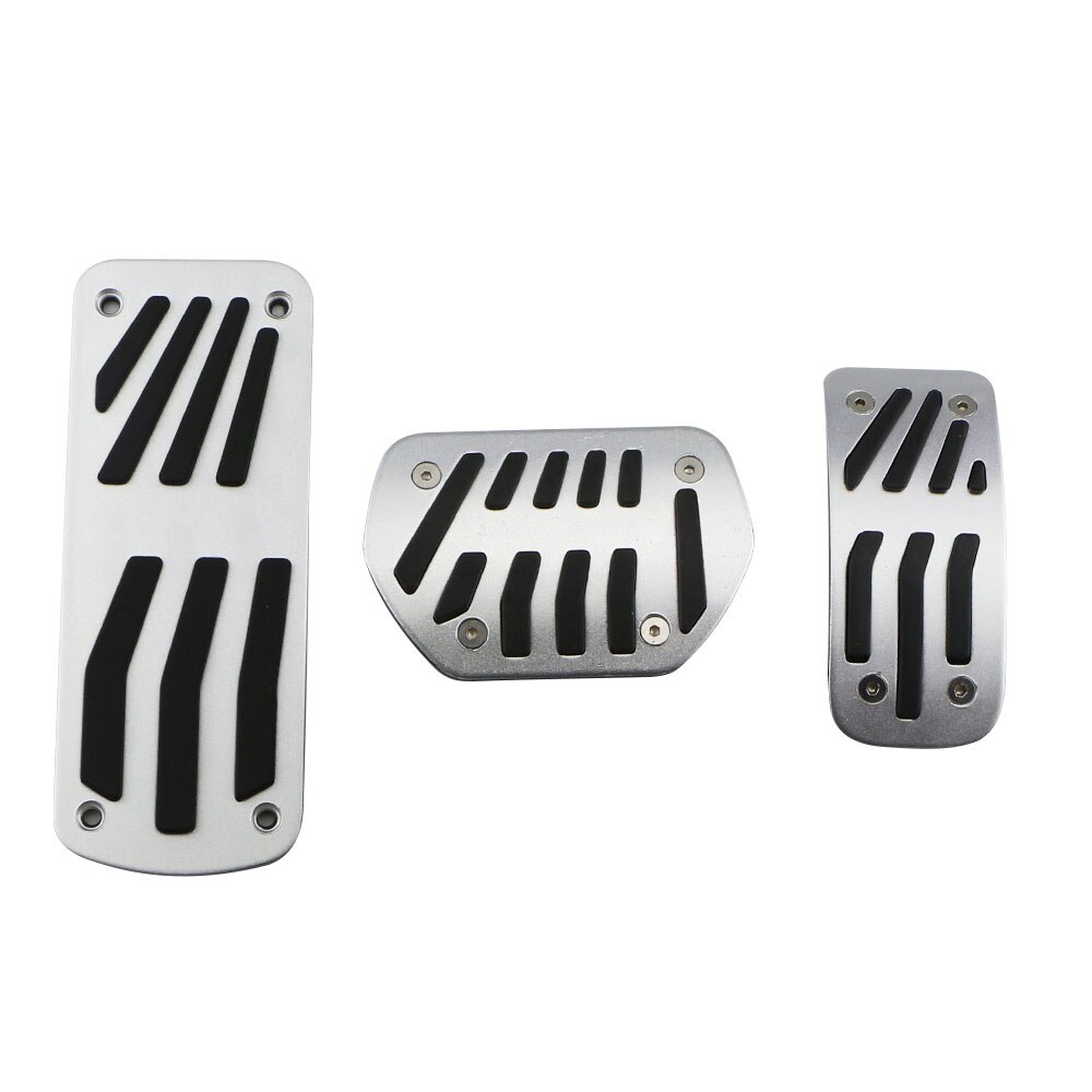 Xburstcar Stainless Steel Car Pedals Gas Brake Pedal Cover Footrest Rest Pedal for Peugeot 301 307 308 408 CC -: AT With Rest
