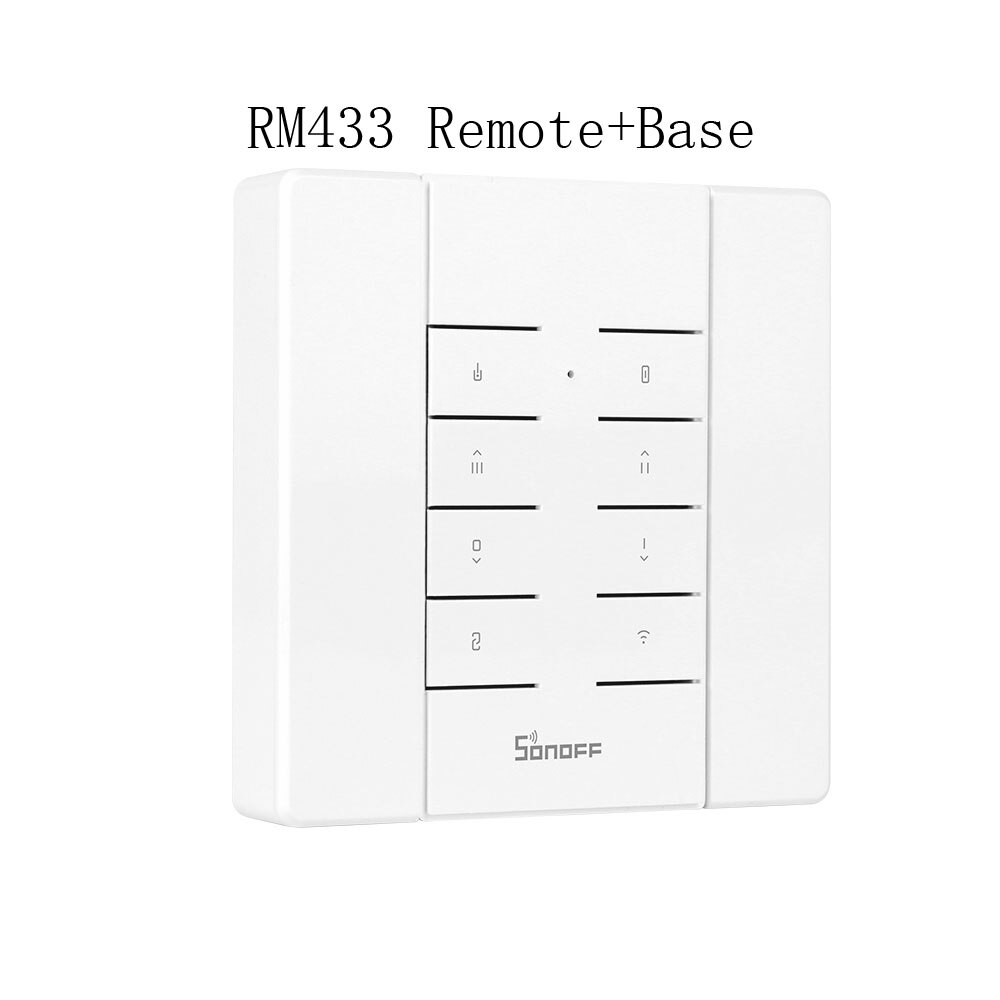 SONOFF-mando a distancia RM433, 8 teclas, multiuso, MHz, RF, funciona con SONOFF RF/Slampher/4CH Pro/TX Series/RF Bridge, novedad de 433: REMOTE and BASE