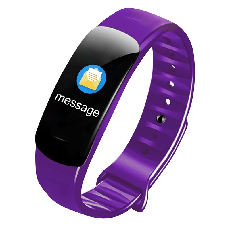 Orologio Bluetooth schermo a colori impermeabile accorto gruppo musicale cardiofrequenzimetro bracciale da polso: viola