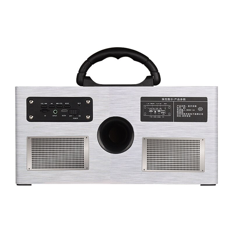 W9 Retro Houten Bluetooth Speaker Draagbare Multifunctionele Vierkante Outdoor Draagbare Home Mobiele Telefoon Grote Stereo