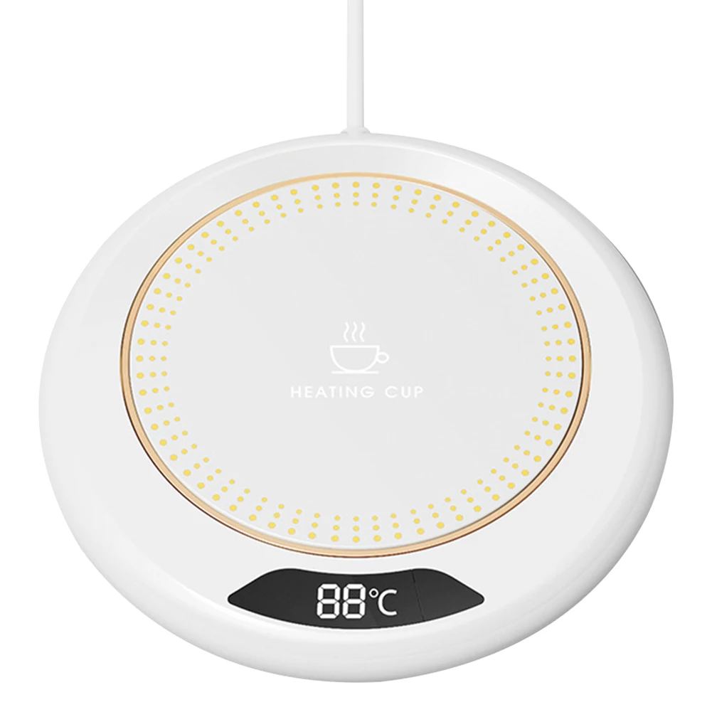 Electric Coffee Warmer USB Plug Coffee Mug Warmer 3 Temperature Setting Portable Cup Warmer for Heating Coffee Beverage Milk Tea: Light Grey