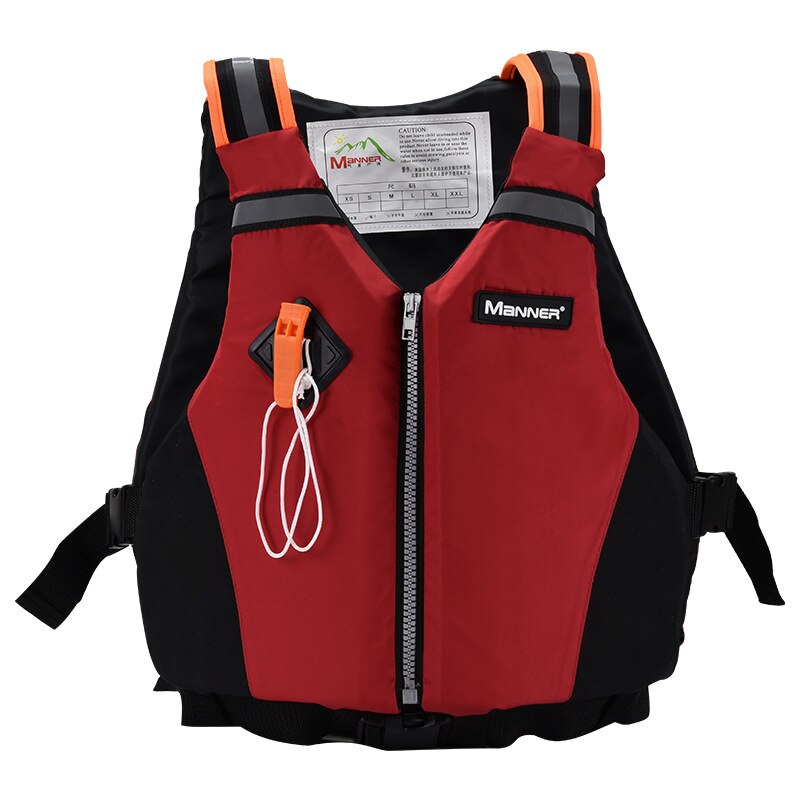 Adults Life Jacket Safety Life Vest Water Sports Fishing Water Ski Vest Kayaking Boating Swimming Drifting One Size For 50-95KG: Red