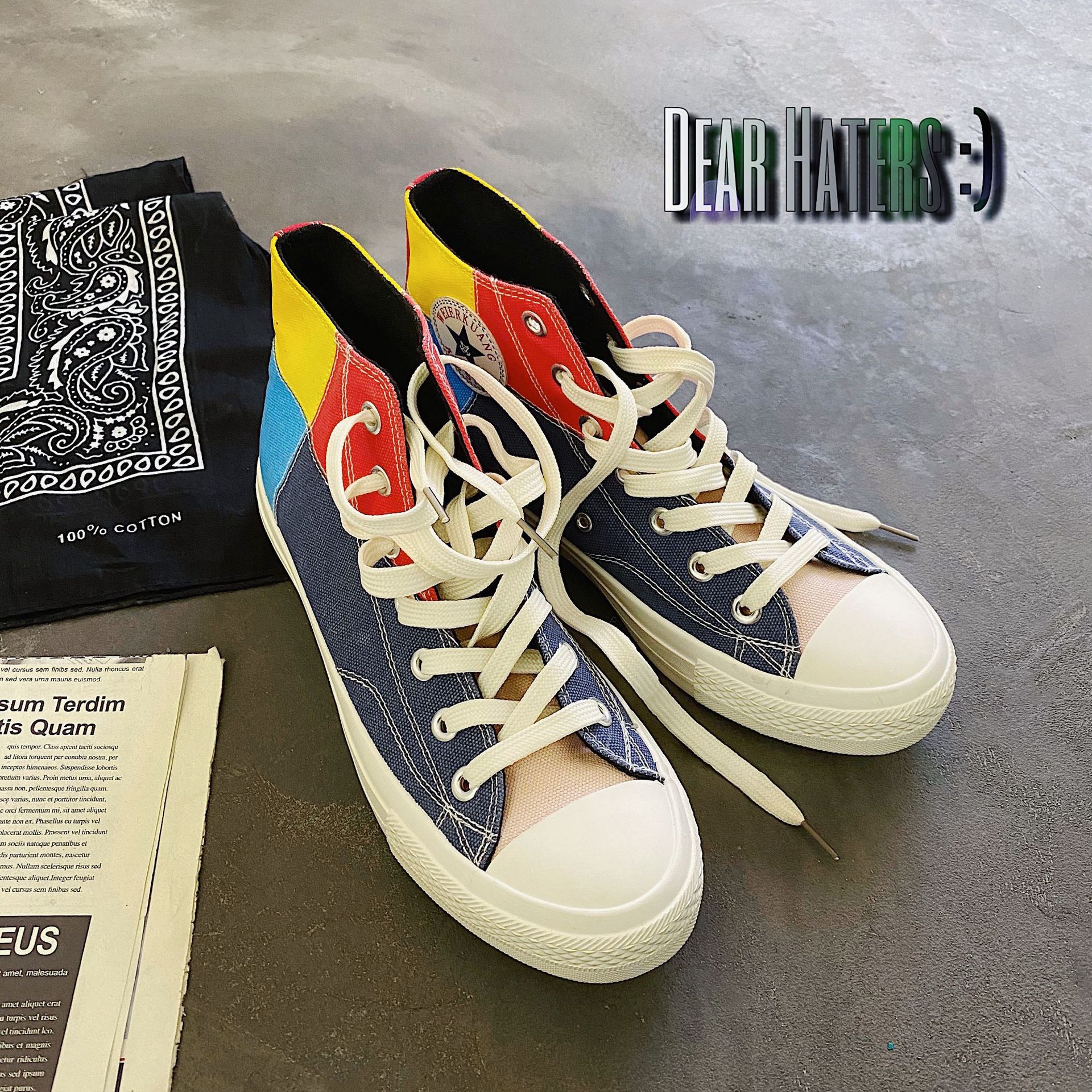 REFAFA printemps Ins haut haut chaussures en toile tendance coréenne rue applaudissement conseil chaussures et décontracté port chaussures