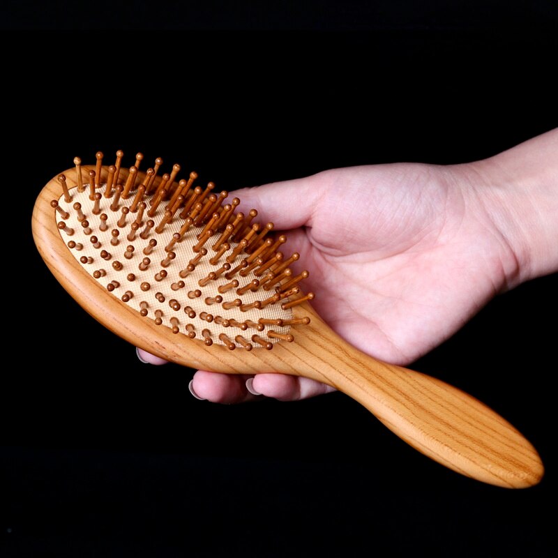 Premium Wooden Bamboo Hair Brush Improve Hair Growth Wood hairbrush Prevent Hair Loss Comb Bamboo Comb Teeth: B 22X6.5X1CM