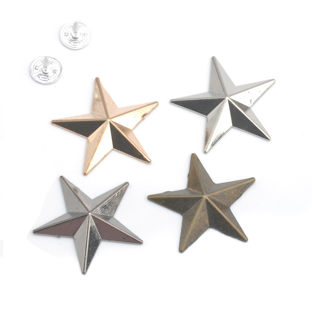 60 set/lote 29mm de aleación de zinc de remaches de metal star vaqueros prendas remaches alumbre de níquel negro bronce dorado ZD-026