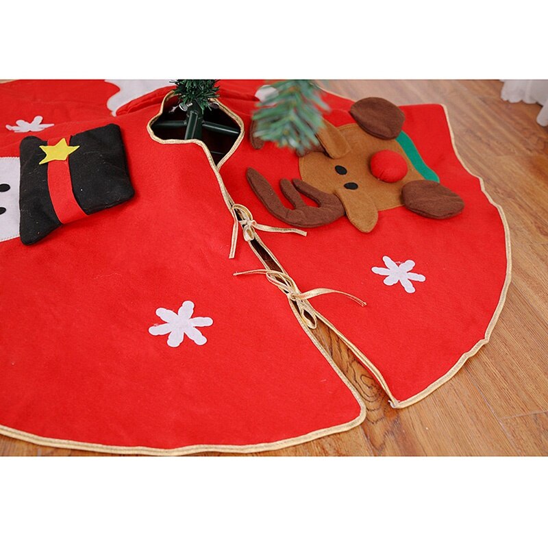Alfombra configuras de Navidad Santa Claus ciervos esteras redondas decoración del Festival de Año alfombras rojas no tejidas falda del árbol de Navidad para