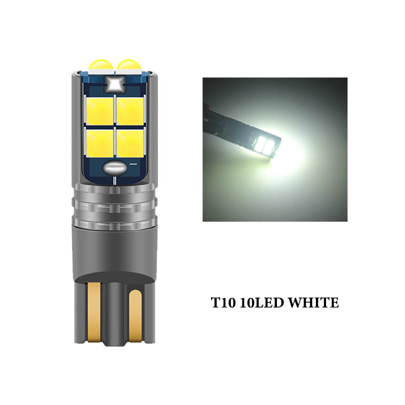 Luz LED Canbus T10 para Interior de coche, lámpara de lectura Canbus W5W 3030 10SMD 12V-24V 194 168, 10W, 1 unidad: Verde