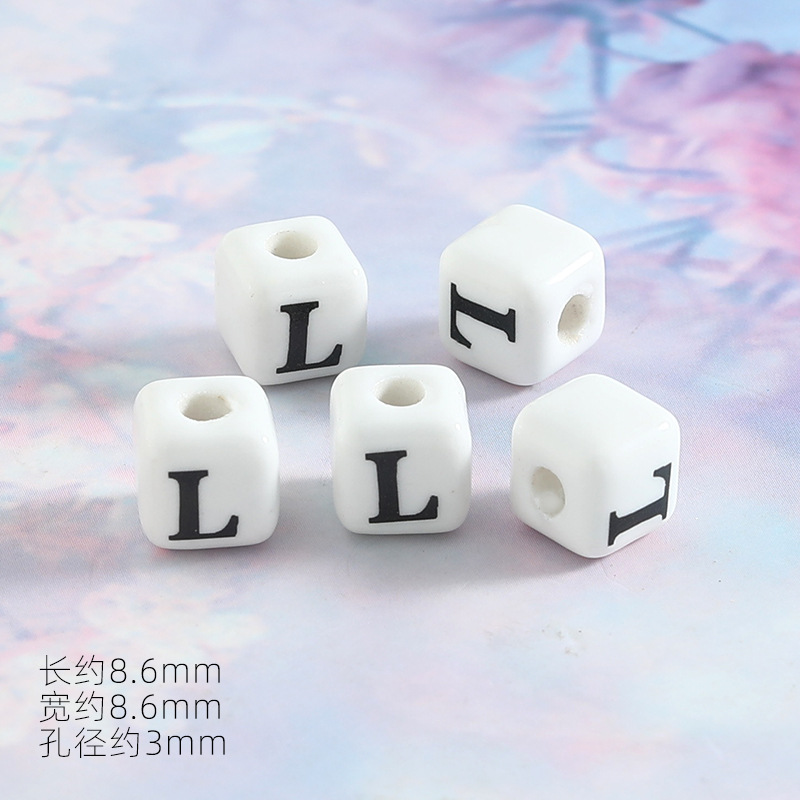 8mm Keramik Buchstabenperlen Diy Schmuck Armbänder Handgefertigtes Accessoire 5/10 Stück