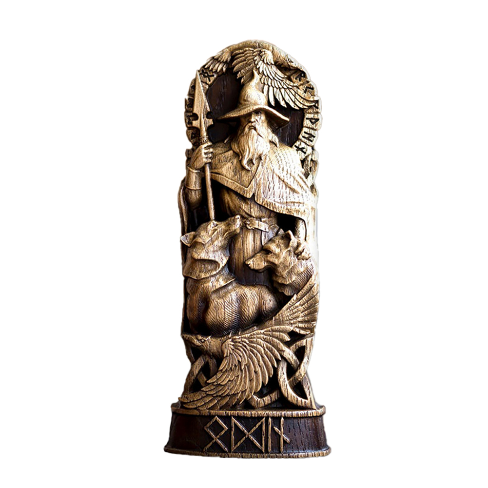 Freyja Statue Norse Gods Carving Altar Heathen Asatru Viking God Goddes Sculpture Scandinavian Pantheon Resin Ornaments: Dark Khaki