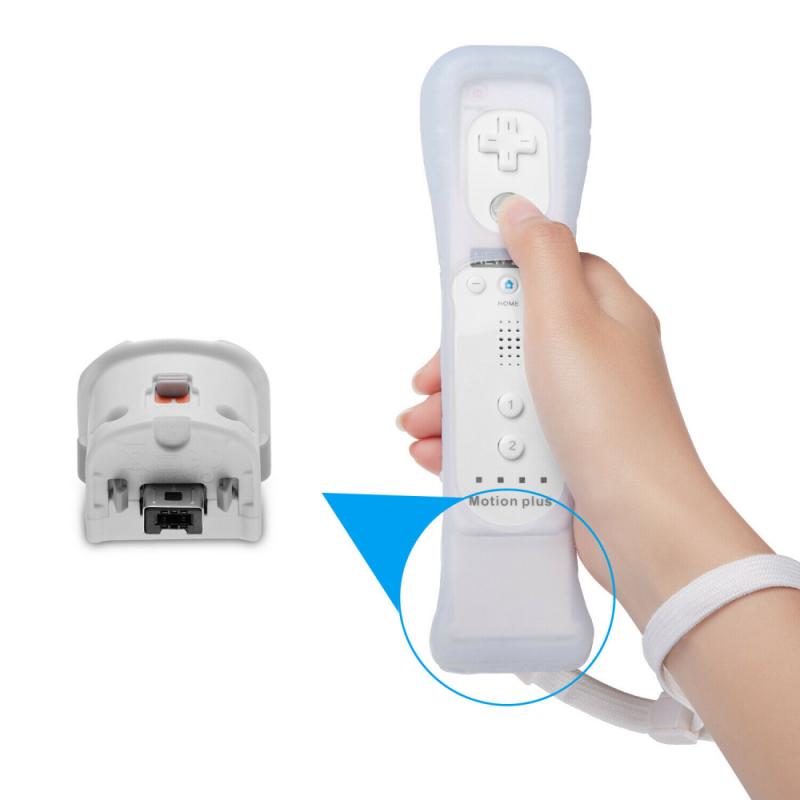 Accesorios de juego para Wii Motion Plus, Sensor adaptador de MotionPlus + funda de silicona para Nintendo y mando a distancia Wii