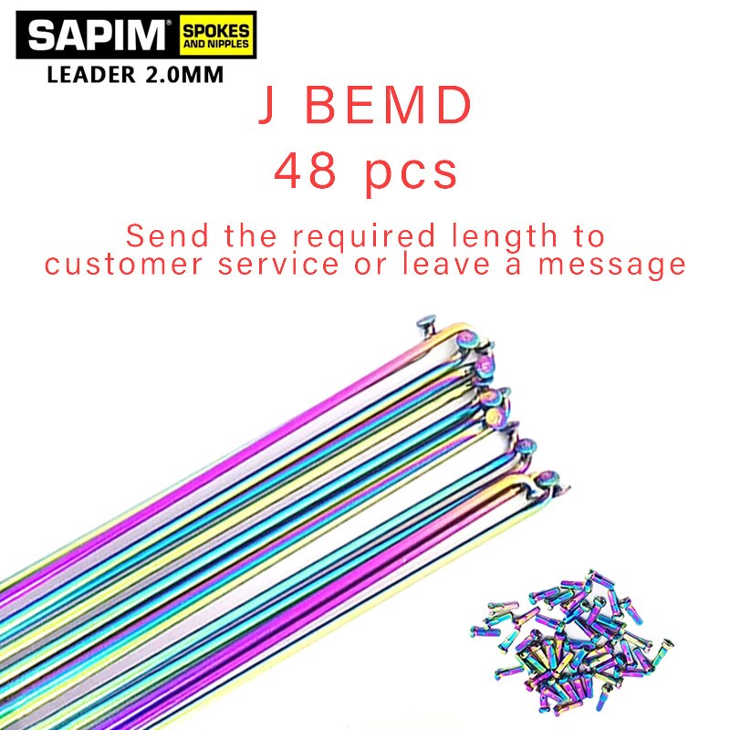 Sapim Leader-radios redondos con tapa de cobre para bicicleta, radios de Color j-bend/Rectos, 2,0: J-BEND 48pcs